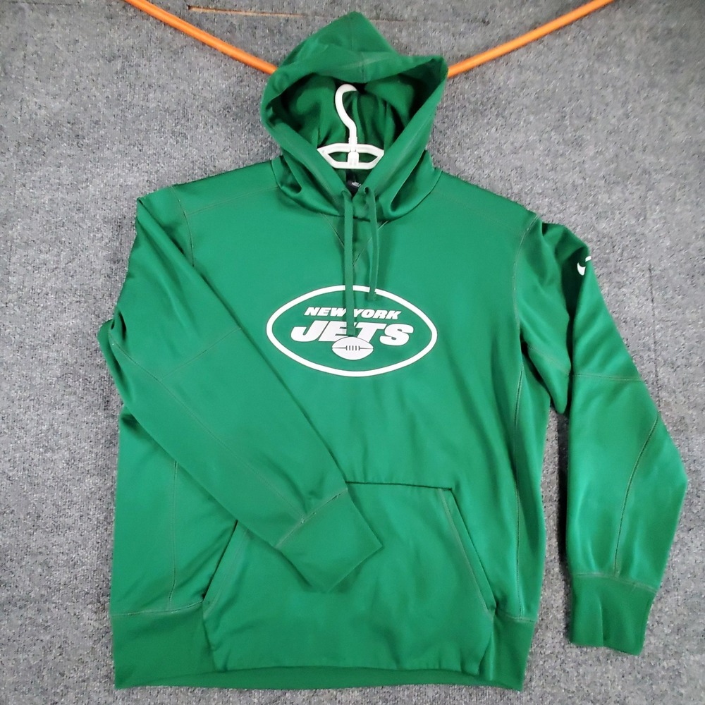 New York Jets Nike Hoodie Mens L Green NFL Football Dri-FIT Pullover